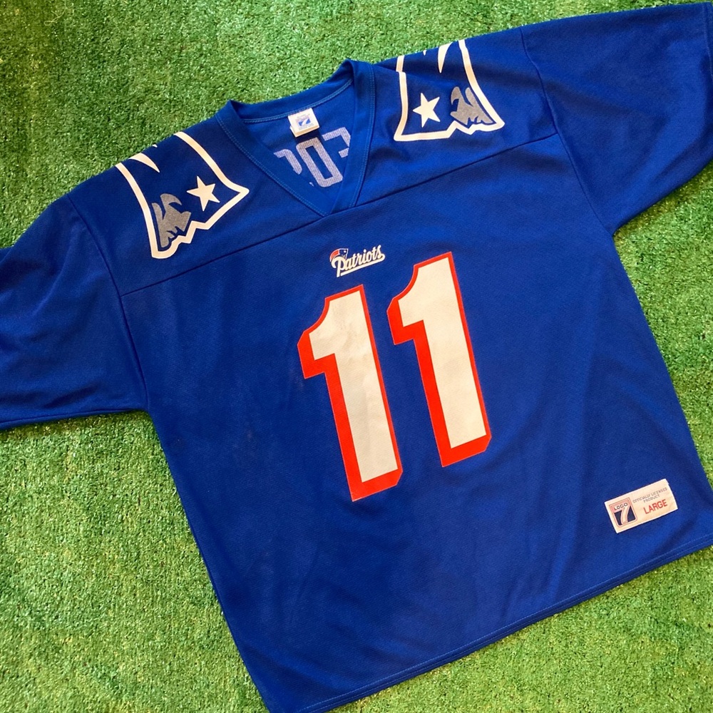 Vintage New England Patriots Drew Bledsoe Logo 7 Jersey Men’s Large